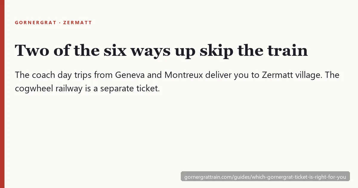 Which Gornergrat ticket is right for you — the options compared